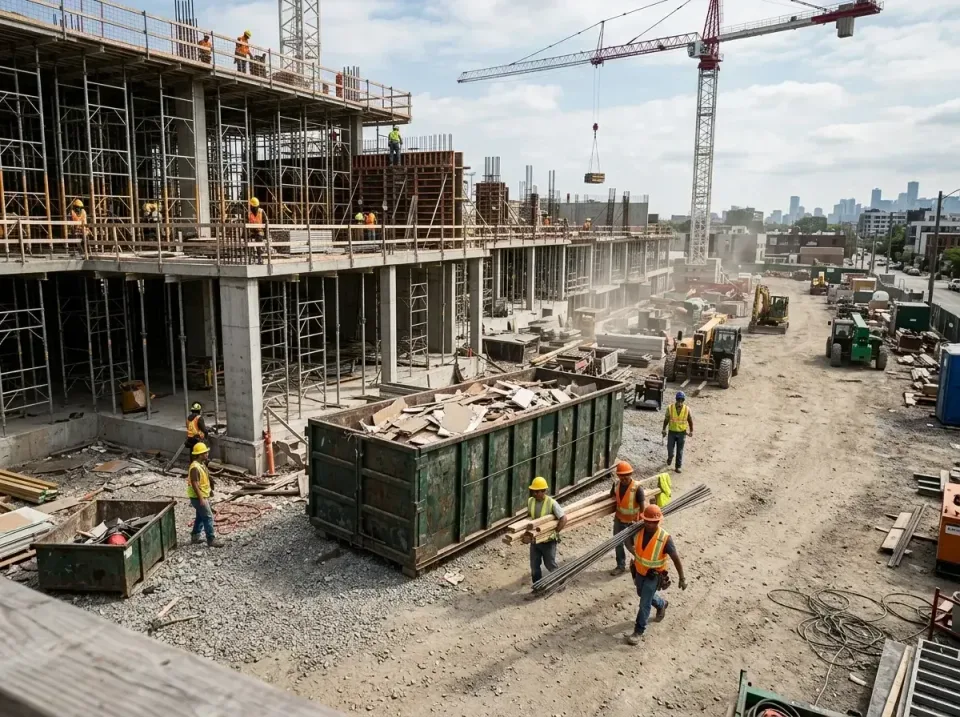 commercial-construction-site-w-002 — frequently asked questions, Low Cost Construction Dumpster Rental in Albany, MN